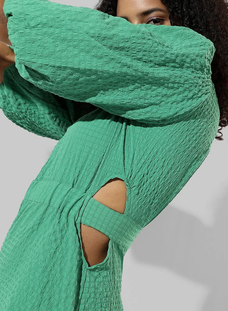 PINACOLADA  Women's Shamrock Green Open-Back Creased Dress for Women | Best Price UAE