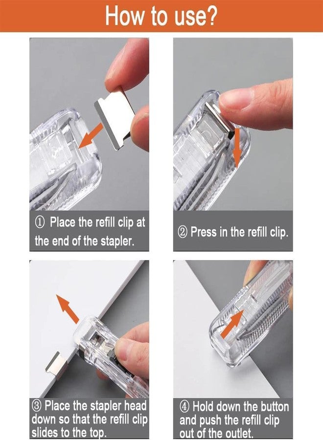 Swabs® Fast Clam Clip Stapler Dispenser Paper Clipper with 50 Stainless Steel Metal Clips, Handheld Student Paper Clipper for School Office Stapler - Image 2