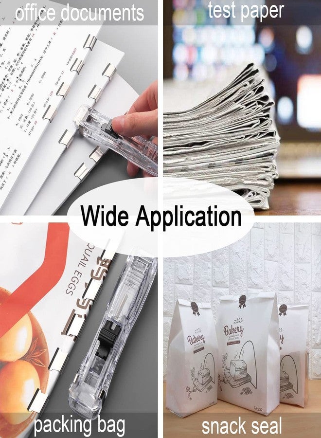 Swabs® Fast Clam Clip Stapler Dispenser Paper Clipper with 50 Stainless Steel Metal Clips, Handheld Student Paper Clipper for School Office Stapler - Image 4