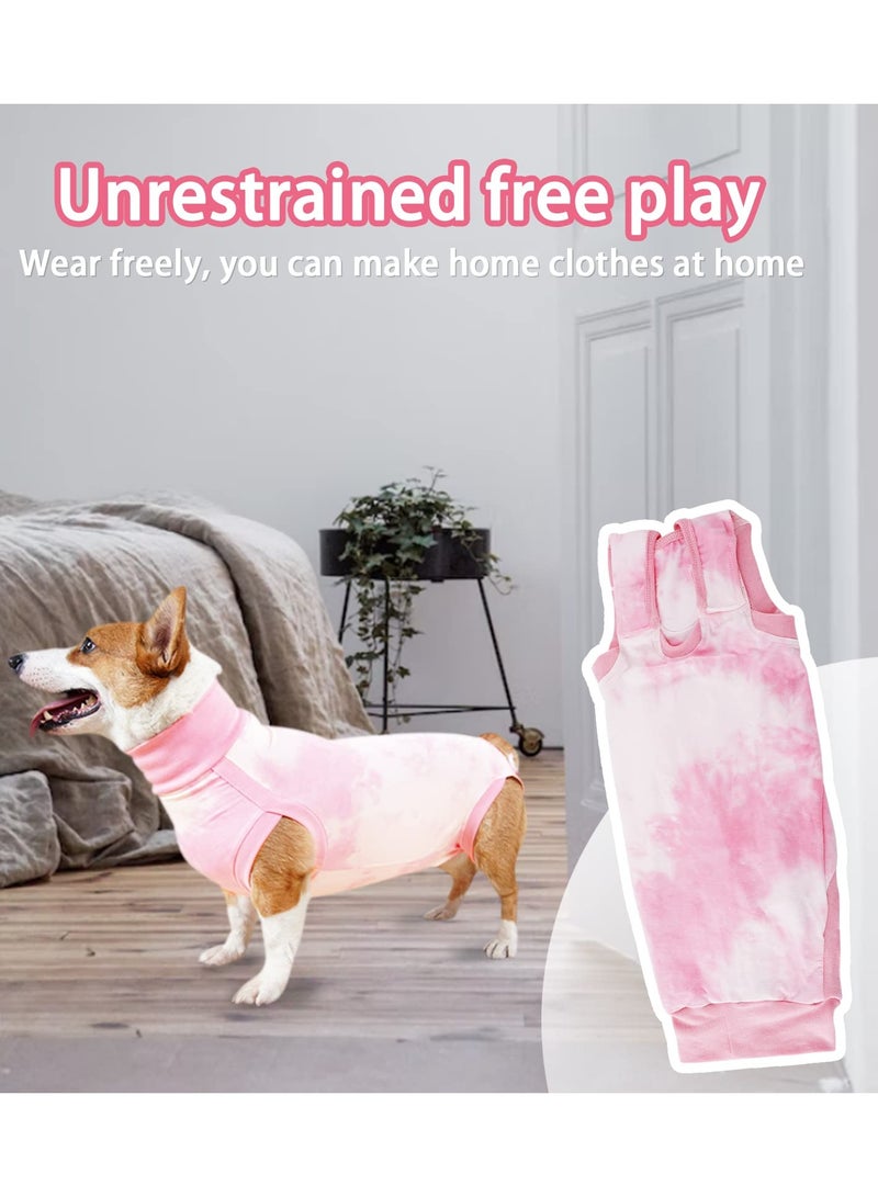 Recovery Suit, Pet Professional Recovery Suit for Abdominal Wound, E-Collar Alternative for Cats and Dogs, Dogs Surgical Full Bodysuit for Abdominal Wound Protector, 28-40kg, Pink