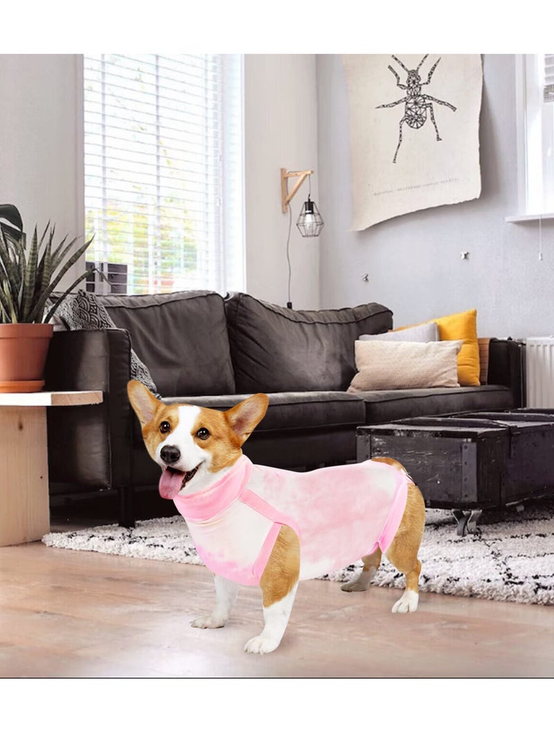 Recovery Suit, Pet Professional Recovery Suit for Abdominal Wound, E-Collar Alternative for Cats and Dogs, Dogs Surgical Full Bodysuit for Abdominal Wound Protector, 28-40kg, Pink
