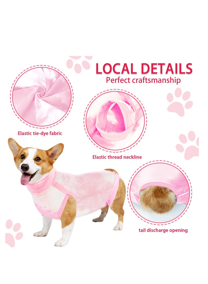 Recovery Suit, Pet Professional Recovery Suit for Abdominal Wound, E-Collar Alternative for Cats and Dogs, Dogs Surgical Full Bodysuit for Abdominal Wound Protector, 28-40kg, Pink
