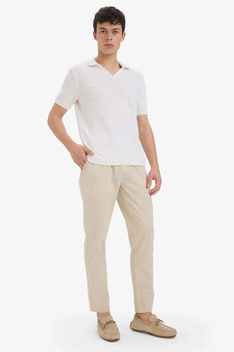 ديفاكتو Standard Fit Resort Neck Knitwear Short Sleeve Polo T-Shirt