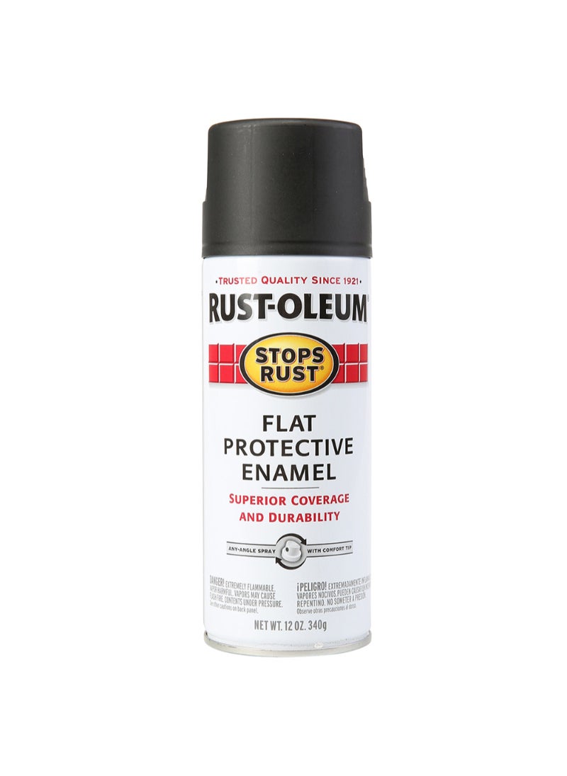 RUST-OLEUM Rustoleum Stops Rust Protective Enamel (354.9 ml, Flat Black) 