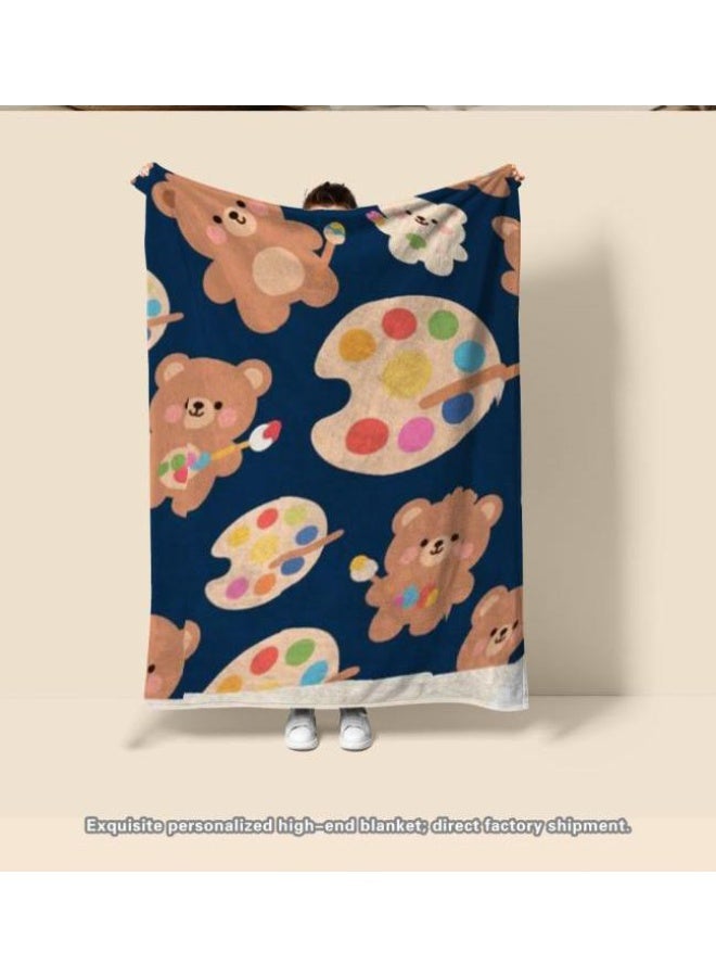 عام بطانية رقيقة من الفانيلا الكرتونية للأطفال والرضع (دافئة ومريحة، ومناسبة للنوم والألعاب) 70 سم * 100 سم - Image 2