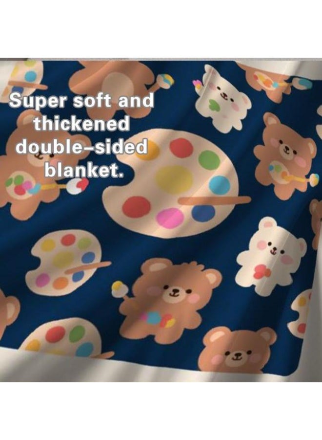 عام بطانية رقيقة من الفانيلا الكرتونية للأطفال والرضع (دافئة ومريحة، ومناسبة للنوم والألعاب) 70 سم * 100 سم - Image 5