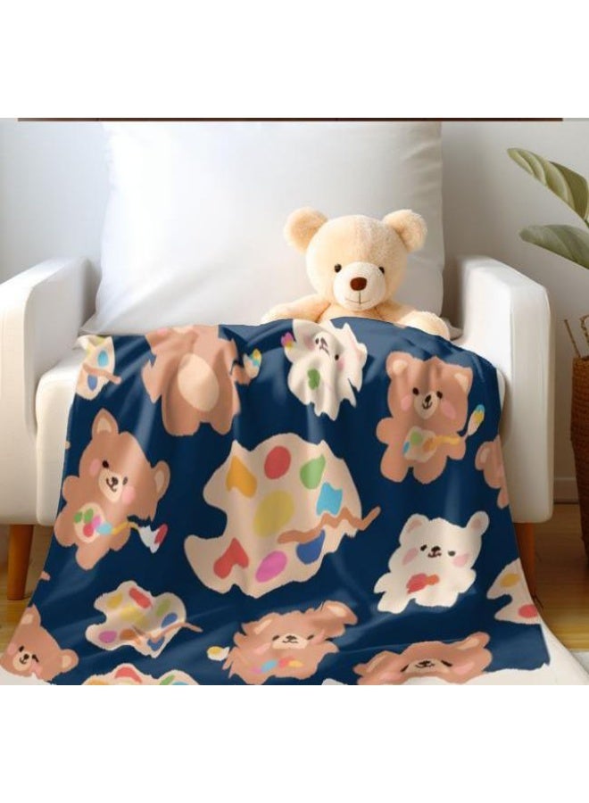 عام بطانية رقيقة من الفانيلا الكرتونية للأطفال والرضع (دافئة ومريحة، ومناسبة للنوم والألعاب) 70 سم * 100 سم - Image 1