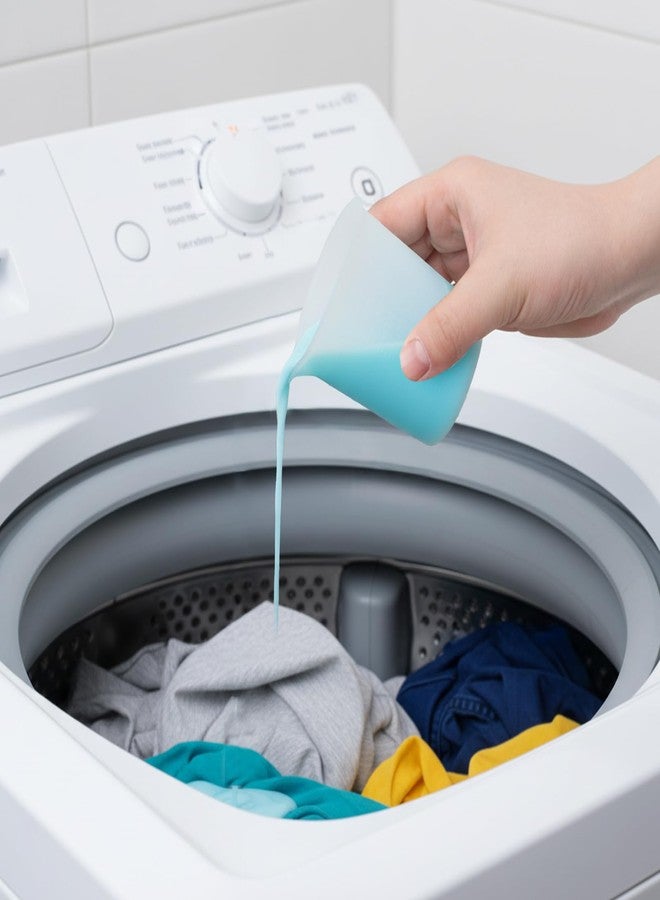 كوب قياس غسيل سيليكون سعة 150 مل مع ملاعق قياس سعة 50 مل، كوب جرعات مسحوق الغسيل، موزع سائل غسيل قابل لإعادة الاستخدام مع ميزان، مناسب للحمام، الأعمال اليدوية، الراتنج، السكن الجامعي، المنزل، الفندق - Image 5