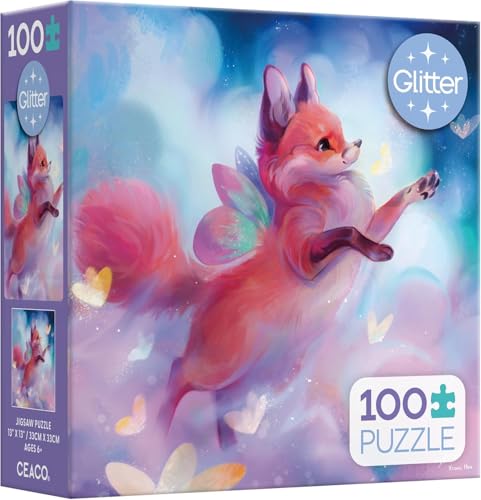 Ceaco Glitter Butterfox 100 Piece Jigsaw Puzzle - Image 1