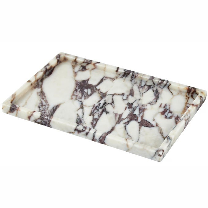 NATURAL MARBLE VANITY TRAY FOR BATHROOM COUNTERTOP STONE STORAGE TRAY FOR HOME DECOR 12X8 GENUINE CALACATTA VIOLA MARBLE PERFUME JEWELRY ORGANIZER FOR KITCHEN DRESSER