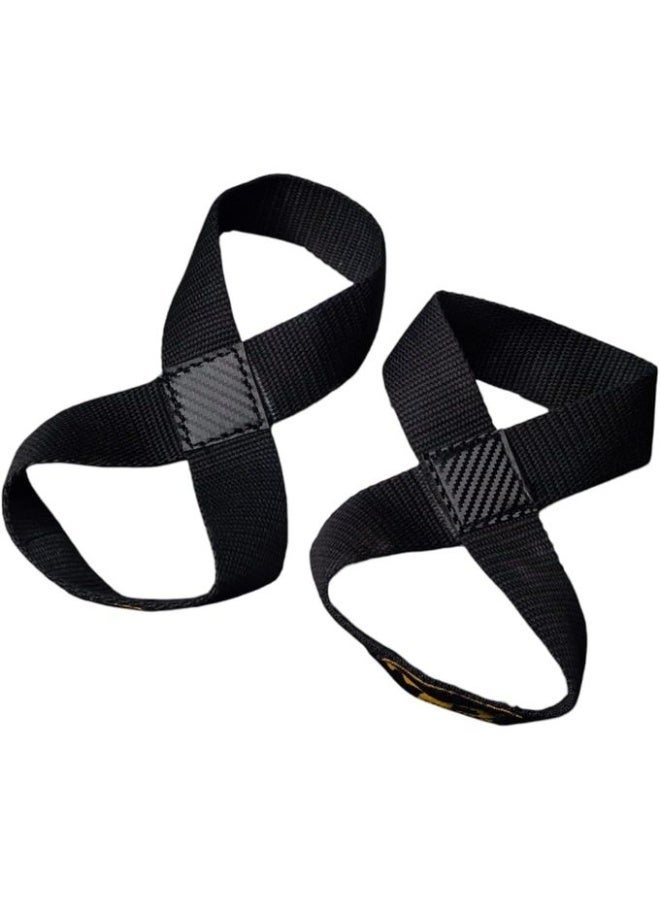 MD Stay Fit Figure 8 Weight Lifting Straps with Wrist Protection Pad, for Gym Weightlifting color black - Image 3