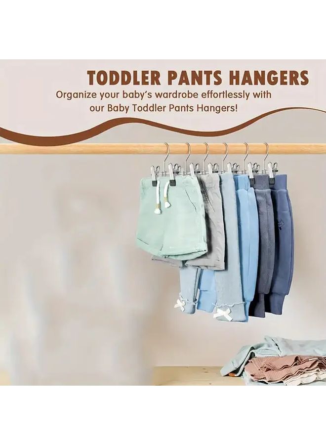 10 Pack Black Baby Pants Hangers with Non Slip Clips Toddler Space Saving Closet Organizer for Pants Skirts and Clothes Daycare Essentials - Image 4