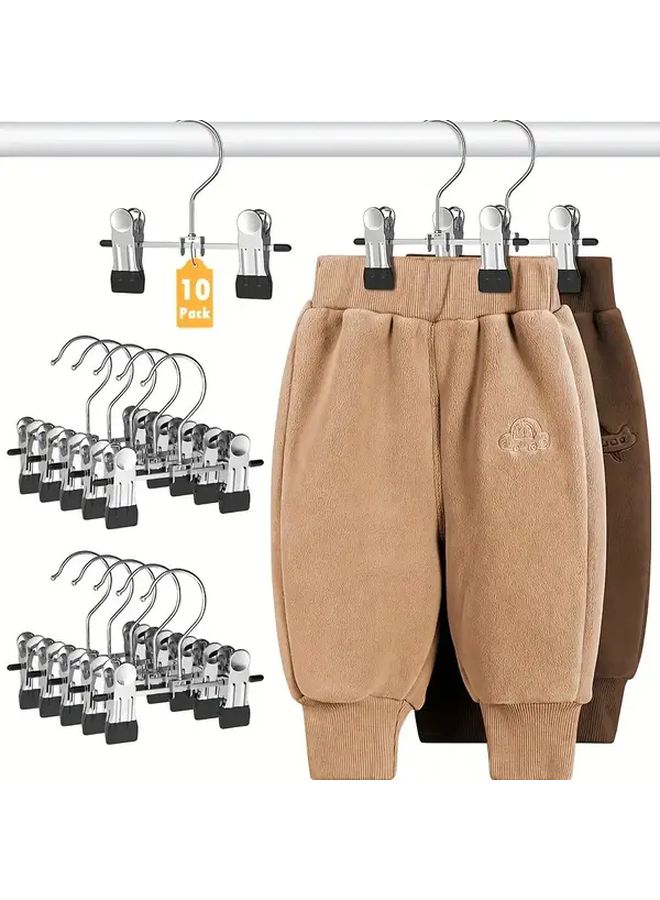 10 Pack Black Baby Pants Hangers with Non Slip Clips Toddler Space Saving Closet Organizer for Pants Skirts and Clothes Daycare Essentials - Image 5