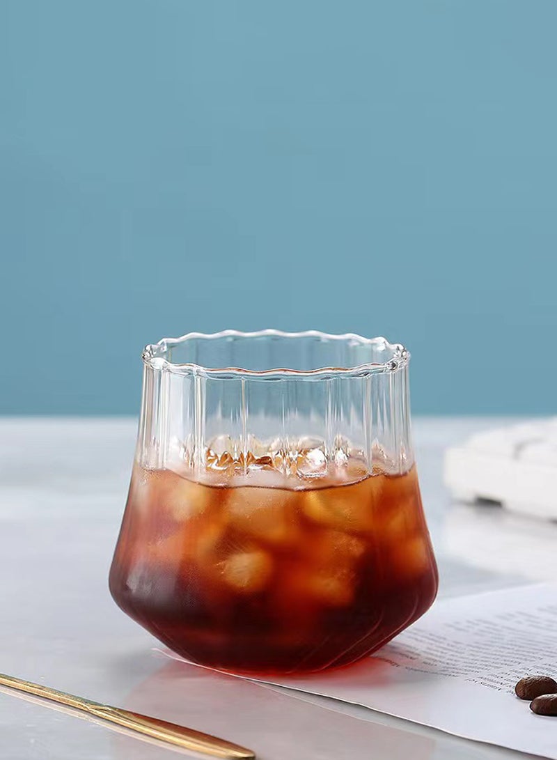 عبوة من 6 أكواب مياه زجاجية شفافة بتصميم مضلع سعة 370 مل - أنيقة ومتينة ومثالية لتقديم المشروبات يوميًا - Image 3