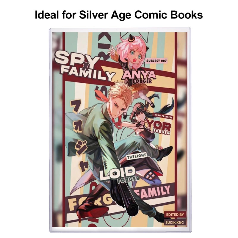 Prilino 10ct Silver-Age Comic Book Toploaders - Crystal Clear Comic Book Top loaders, Premium PVC Comic Book Topload, Hard Plastic Comic Book Holders, Protection for Display, Storage, Collection - Image 5
