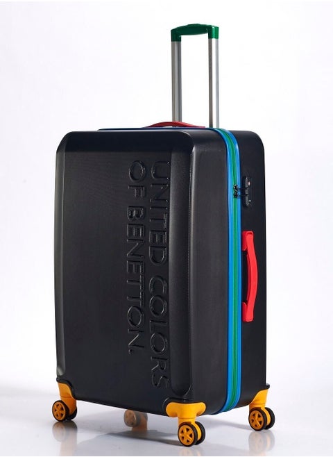 BNTA-203X 28 Inch- Checked Luggage with TSA Lock| Material- Acrylonitrile Butadiene Styrene| Adjustable Trolley Handle | Smooth Dual Wheels 360degree rotate| BLACK