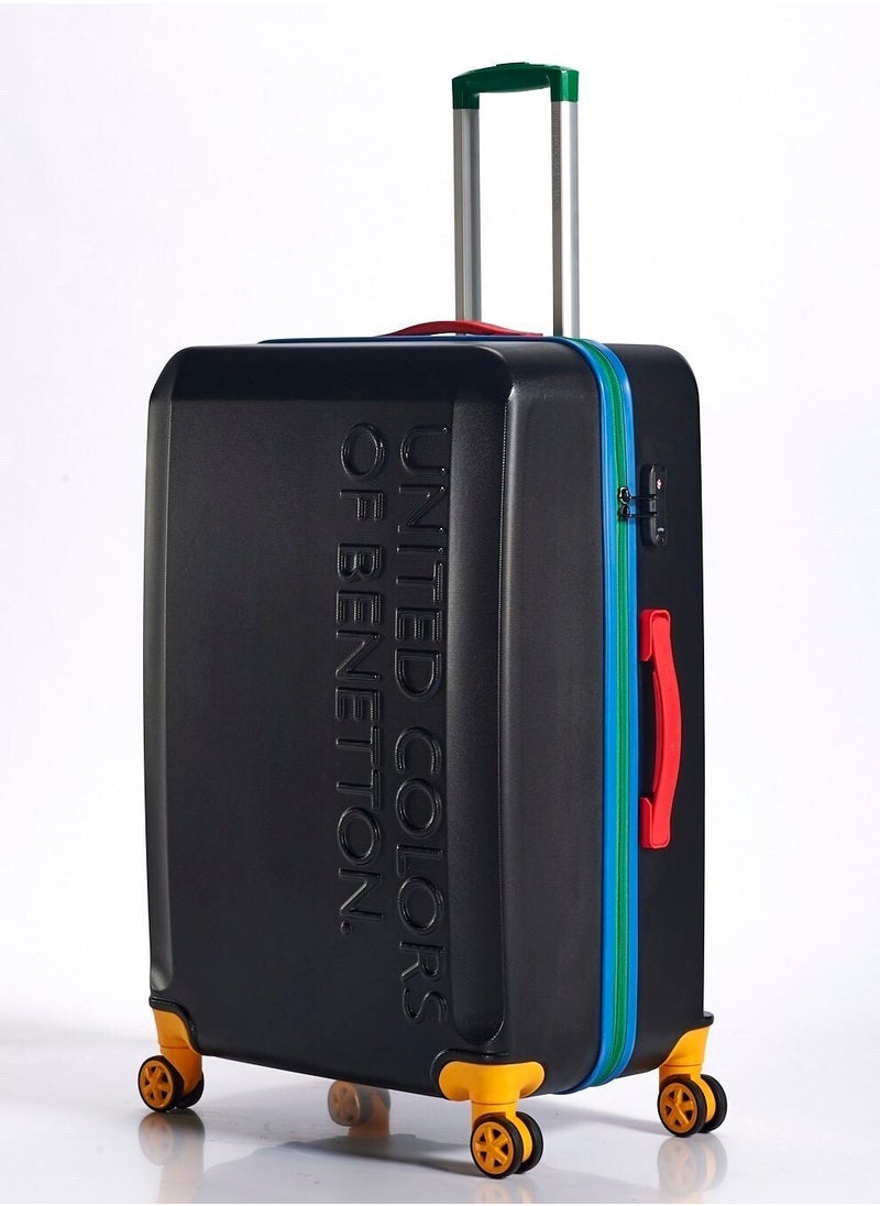 BNTA-203X 28 Inch- Checked Luggage with TSA Lock| Material- Acrylonitrile Butadiene Styrene| Adjustable Trolley Handle | Smooth Dual Wheels 360degree rotate| BLACK