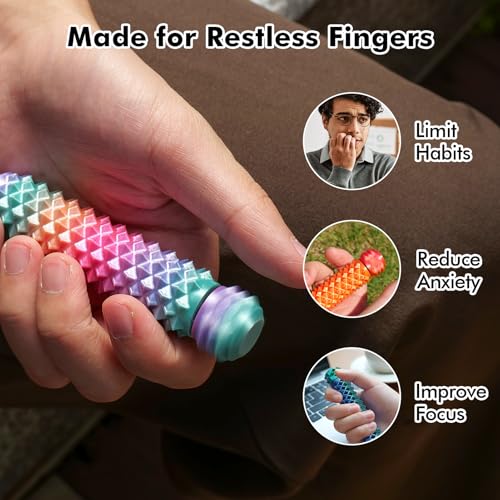 LESONG Fidget Toys Adults Pain Stim Rotating Spiky Grippie for Pain Stim Stress Toys for ADHD Autism Kids Calming Small Desk Fidgets for Anxiety Office Classroom 4 Pack - Image 5