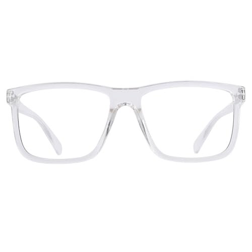 AEZUNI Large Reading Glasses Men Oversized Retro Square Readers 1.00 1.25 1.50 1.75 2.00 2.25 2.50 2.75 3.00 3.50 4.00 5.00 6.00 (Clear,1.0) - Image 1