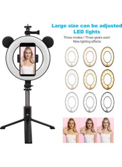 Qasul LED Ring Fill Light Remote Control Youtube Tiktok Vk Vlog Makeup Live Selfie Cell Phone Holder  - Image 3