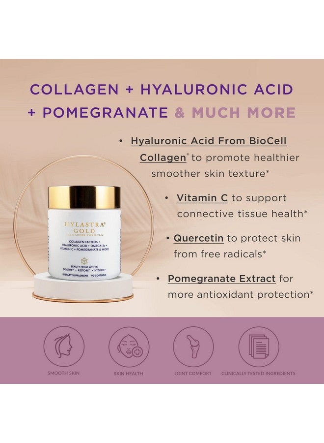 Purity Products هيلاترا جولد سوفتغيلز كولاجين + حمض الهيالورونيك + مكونات تعزيز الجمال القوية لزيادة ترطيب البشرة ومرونتها وتقليل الخطوط الدقيقة والتجاعيد 90 سوفتغيلز - Image 3