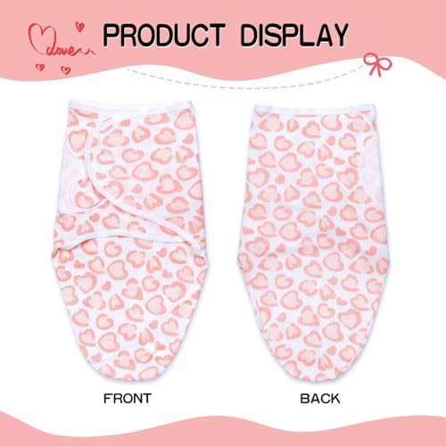 Pedolltree Reborn Baby Dolls Clothes Outfit Accessories Pink Heart Swaddle Blanket Hat 2 Pcs Set for 1722 Inch Reborn Doll Newborn GirlBoy - Image 3