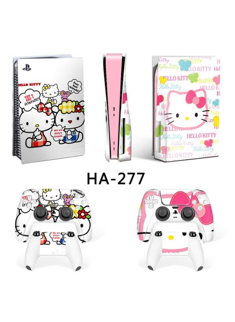 Applicable To For Sony PS5 Film Digital Version Optical Drive Version Game Host Stickers Colorful Kitty Cat-Color:HA-277