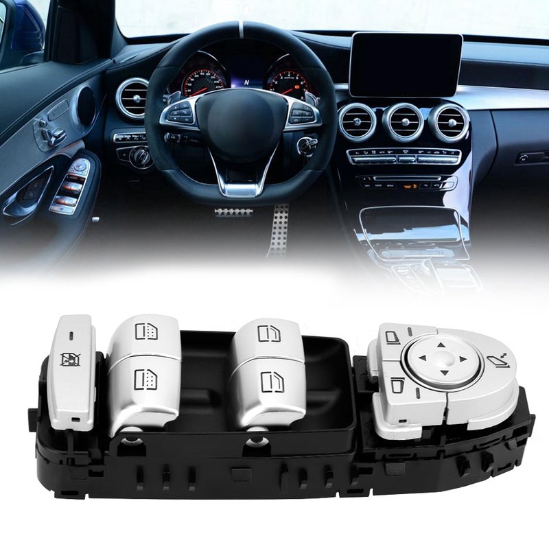 2229056800 مفتاح نافذة قوة رئيسية لجانب السائق الأيسر مناسب لمرسيدس بنز C300 C63 C350e - Image 5