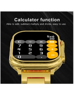 Zoom Plus 2023 New Bluetooth Calling Full Screen Touch Heart Rate Monitoring Ultra Smart Watch Golden  - Image 2