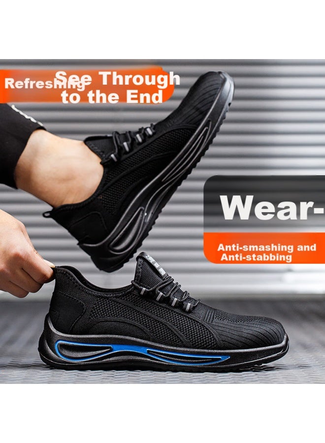 Old housekeeper Laoguanjia Safety Shoes For Men, Summer Breathable Solid Wear-Resistant Steel Toe Anti-Smashing Anti-Puncture Work Shoes 360 39 - Image 5