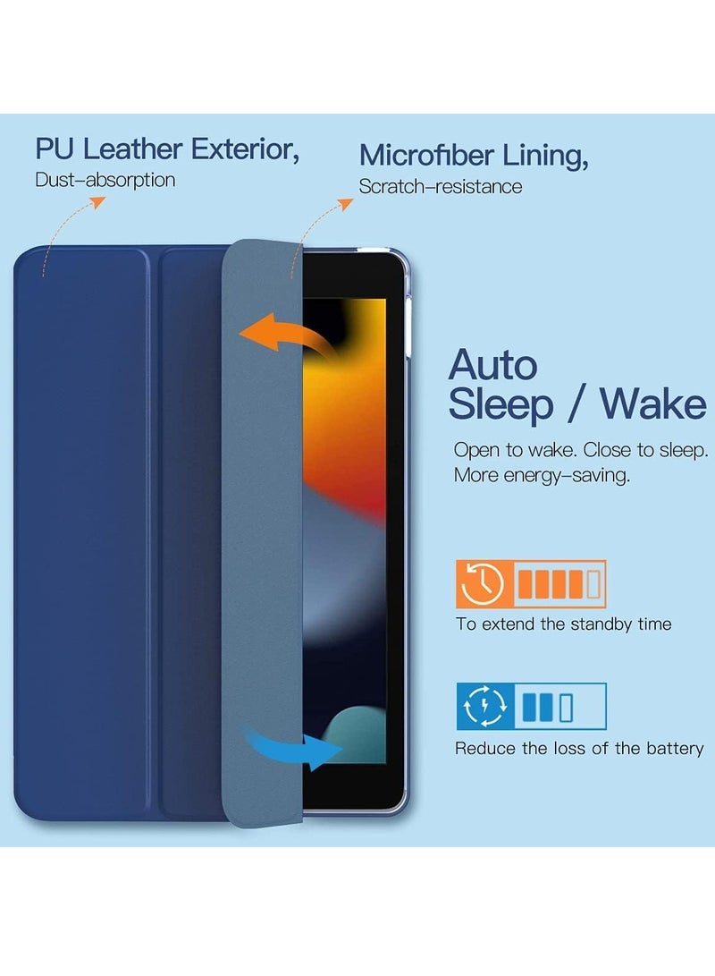 ELTRAZONE iPad 10.2 Case - Compatible with 9th Generation (2021), 8th Generation (2020), 7th Generation (2019) - Slim Translucent Hard PC Protective Smart Cover with Stand - Navy Blue - Image 3