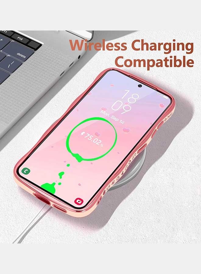 Samsung Galaxy S26 Case, Soft TPU Material, [Wireless Charging Compatible][Screen and Camera Protection][Luxury Electroplated Edge] Stylish Heart Design Drop Protection Cover for Samsung Galaxy S26 6.3 inch, Pink - Image 4