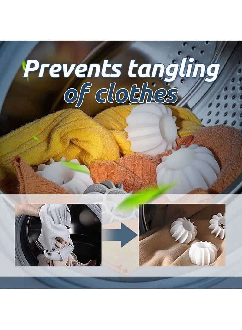 SYOSI كرات تجفيف سي يوسي 10 قطع سيليكون، كرات تجفيف قابلة لإعادة الاستخدام لمكافحة تشابك الملابس وتنظيف عميق معطر طبيعي لتقليل تجاعيد الملابس (رمادي، أبيض) - Image 2