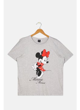 Disney Kids Girls Round Neck Short Sleeve Graphic T-Shirt, Grey  - Image 1