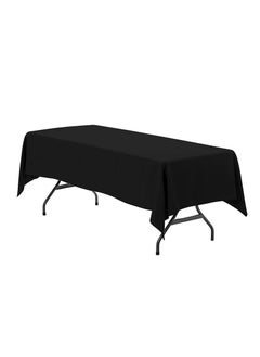 Bluejw 1-Piece Solid Pattern Table Cloth Black  - Image 1