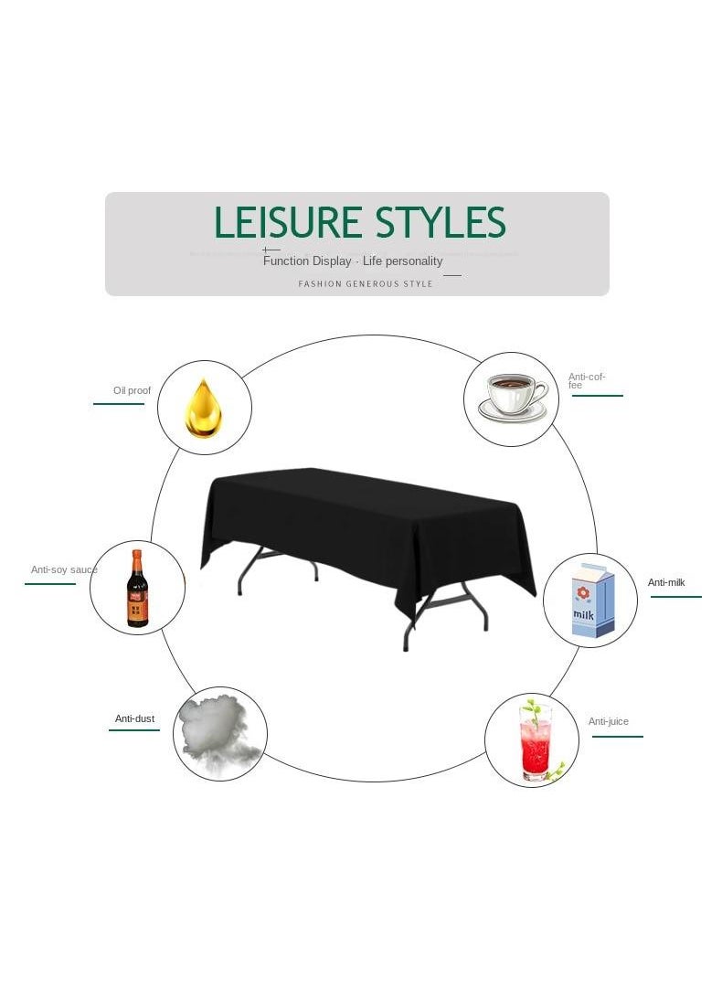 Bluejw - 1-Piece Solid Pattern Table Cloth Black - Image 1