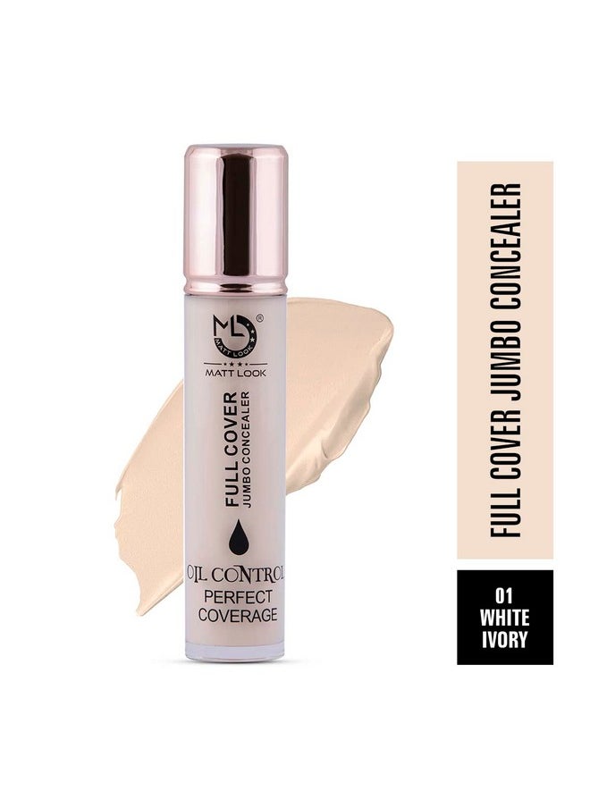 matt look Full Cover Jumbo Oil Control Perfect Coverage Concealer | Medium To High Coverage | Easy To Apply | Liquidy Soft Texture | Hides All Skin Imperfections | Suitable For All Skin Types | 11 Ml | White-Ivory  - Image 2