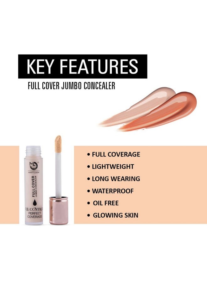 matt look Full Cover Jumbo Oil Control Perfect Coverage Concealer | Medium To High Coverage | Easy To Apply | Liquidy Soft Texture | Hides All Skin Imperfections | Suitable For All Skin Types | 11 Ml | White-Ivory  - Image 4