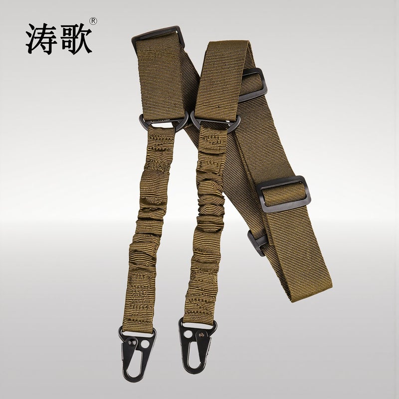 Tactical Sling Heavy Duty Nylon Double Point Adjustable 135-175cm Coyote Brown - Image 2