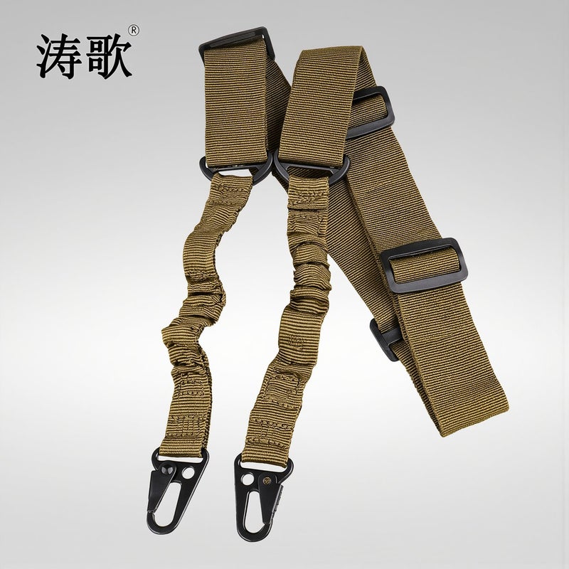 Tactical Sling Heavy Duty Nylon Double Point Adjustable 135-175cm Coyote Brown - Image 5