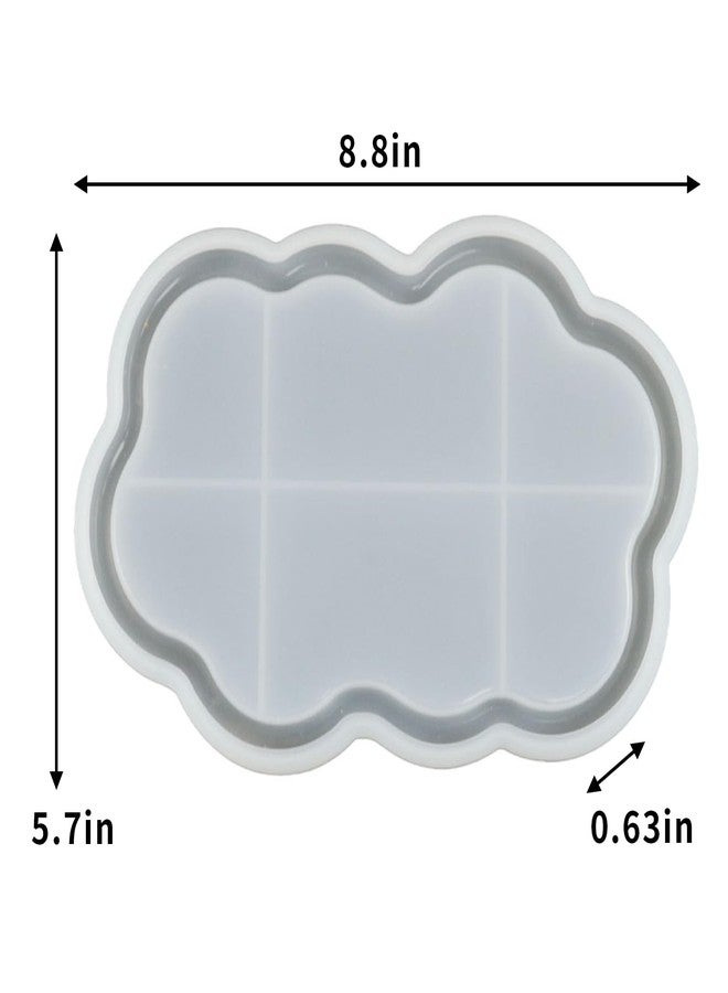 Wehous Cloud Shape Tray Silicone Mold Storage Tray Container Mold for Resin Concrete Jewelry Trinket Plate Dish Vanity Candle Holder Mold for Epoxy Resin Casting Creative Art Craft Home Decor - Image 3