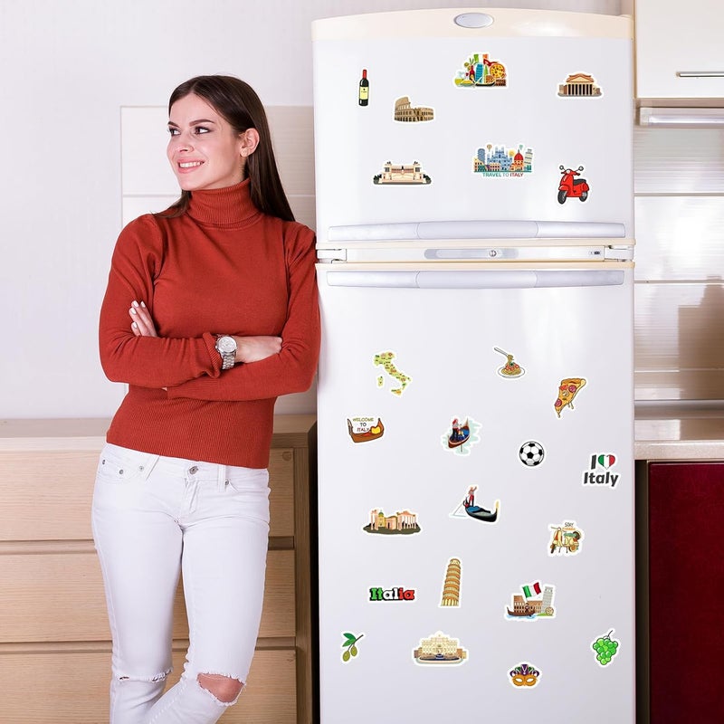 Konohan 30 Pcs Italy Souvenirs Gifts Italy Magnet for Refrigerator City Magnetic Refrigerator Stickers for Home Decoration - Image 5