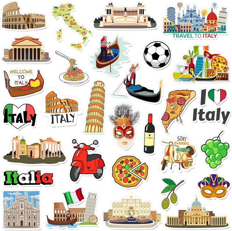 Konohan 30 Pcs Italy Souvenirs Gifts Italy Magnet for Refrigerator City Magnetic Refrigerator Stickers for Home Decoration - Image 1