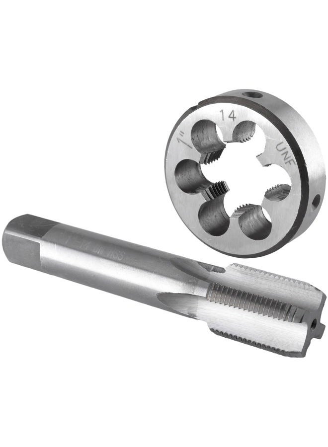 Burkit 1"-14 UNF Tap and Die Set, 1" x 14 UNF Machine Thread Tap and Round Die Right Hand - Image 1