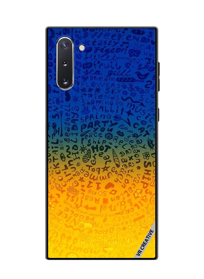 VR CREATIVE Protective Case Cover For Samsung Galaxy Note10 5G Words Mixture Design Multicolour - Image 1