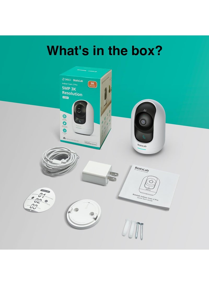 Botslab Indoor 5M Pan Tilt Zoom Smart Security Camera, AI Human and Motion Detection PTZ Indoor Camera for Home, 2-Way Audio and Night Vision for Baby, Pet, Elder, Compatible with Alexa - Image 5