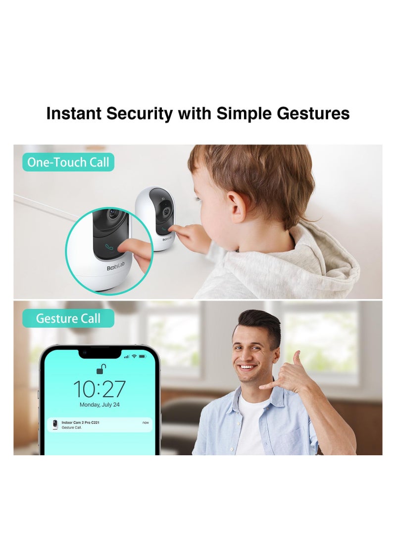 Botslab Indoor 5M Pan Tilt Zoom Smart Security Camera, AI Human and Motion Detection PTZ Indoor Camera for Home, 2-Way Audio and Night Vision for Baby, Pet, Elder, Compatible with Alexa - Image 3