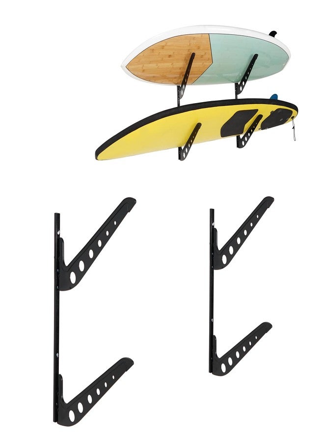 HIKULA 2 Board Surf Rack Wall Mount for Surfboard, Wakeboard, Snowboard Storage Adjustable Wall Hangers Boards Display - Image 1