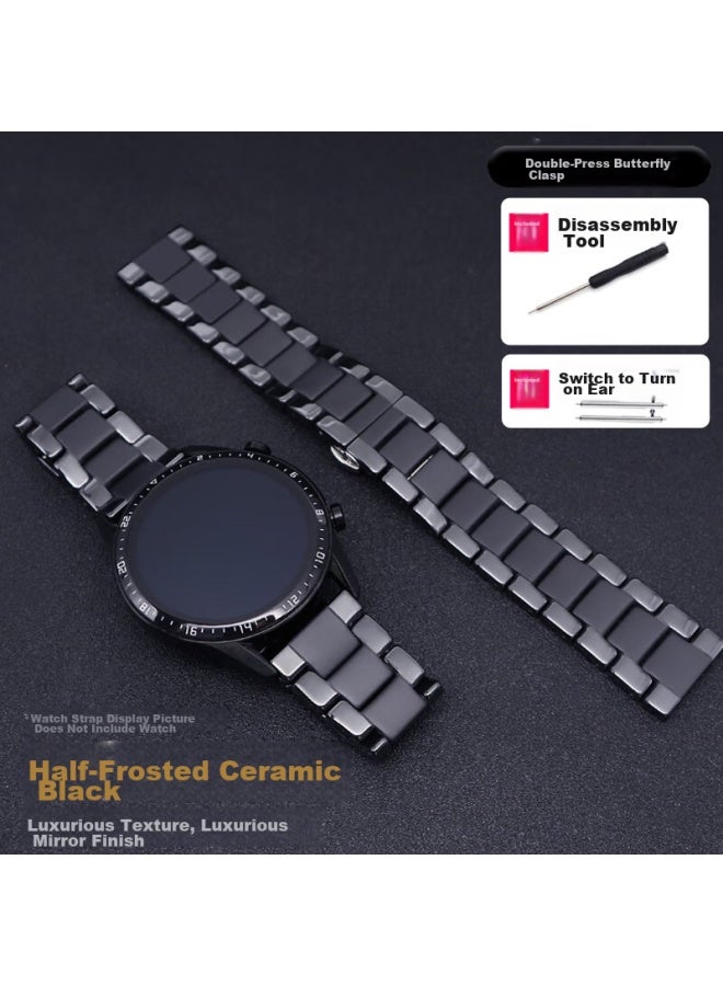 Watchbond Compatible With Huawei Watch 4 Pro, Watch 5, Three-bead Ceramic, Gt5 Pro, Semi-matte Gt5, Replacement Strap For Men, 46mm Premium Watch 3 Pro New Wristband - Image 1