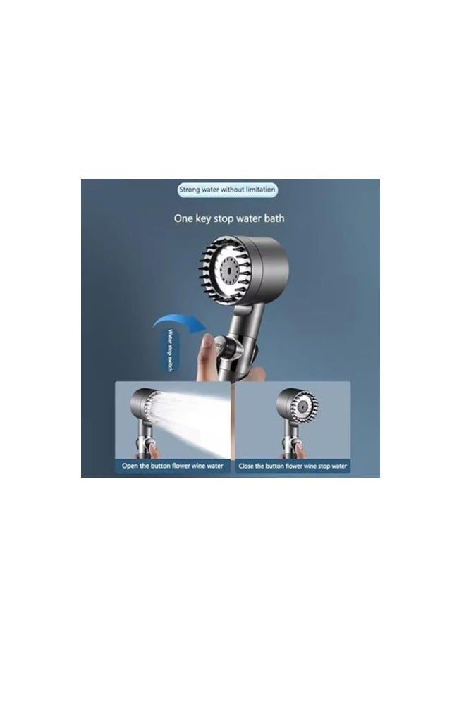 Multifunctional High Pressure Shower Head Filter Handheld Shower Head 3 Water Spray Settings with ON/OFF Switch - Image 5